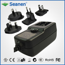 Adaptador de CA de 36 Watts com plugues AC Interchangeble para dispositivo móvel, Set-Top-Box, Impressora, ADSL, Áudio e Vídeo ou Eletrodomésticos